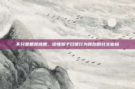 不只是抓耳挠腮，读懂猴子日常行为背后的社交密码