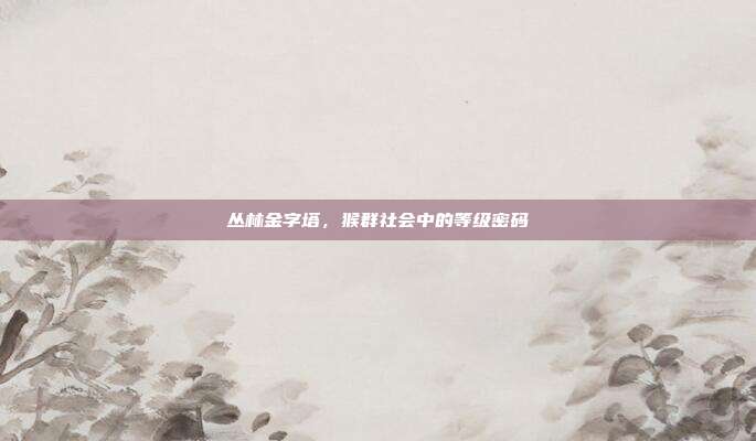丛林金字塔，猴群社会中的等级密码
