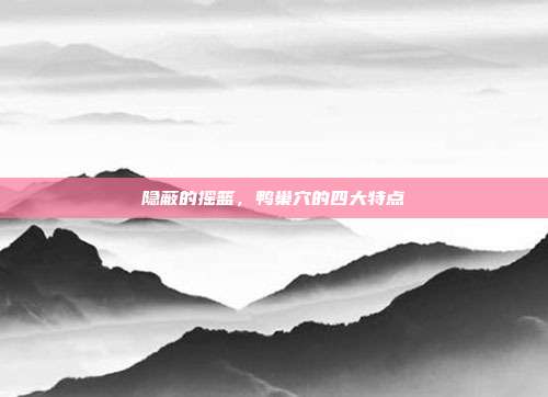 隐蔽的摇篮，鸭巢穴的四大特点
