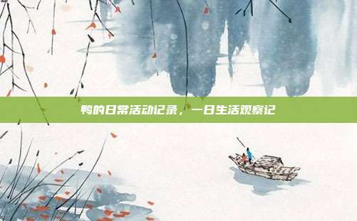 鸭的日常活动记录，一日生活观察记