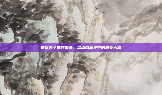 揭秘鸭子生存挑战，盘点自然界中的主要天敌