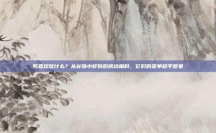 鸭喜欢吃什么？从谷物小虾到厨房边角料，它们的菜单超乎想象