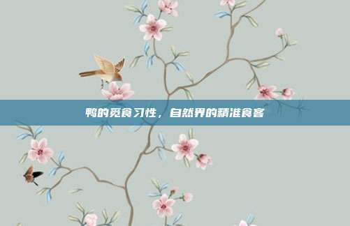 鸭的觅食习性，自然界的精准食客