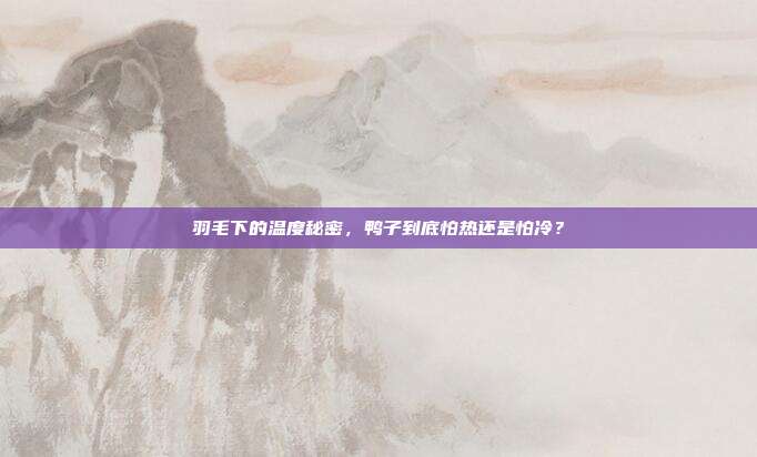 羽毛下的温度秘密，鸭子到底怕热还是怕冷？