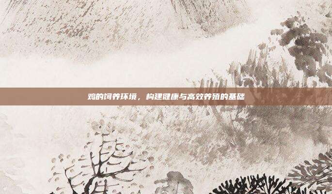 鸡的饲养环境，构建健康与高效养殖的基础