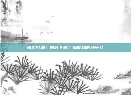 何时打鸣？何时下蛋？揭秘鸡的成年礼