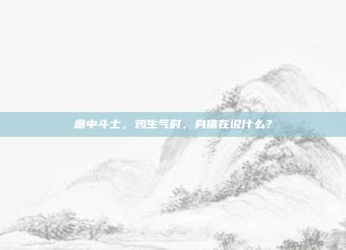 禽中斗士，鸡生气时，身体在说什么？