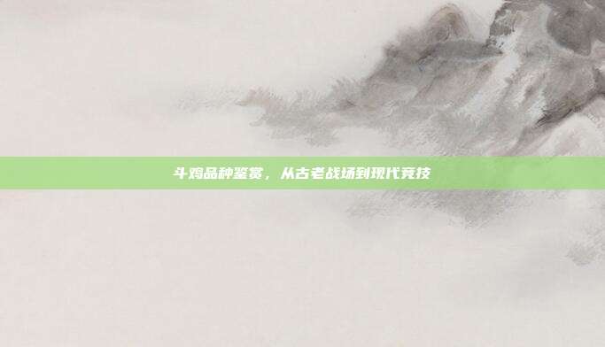 斗鸡品种鉴赏，从古老战场到现代竞技