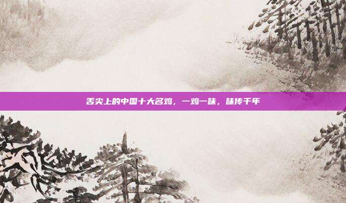 舌尖上的中国十大名鸡，一鸡一味，味传千年