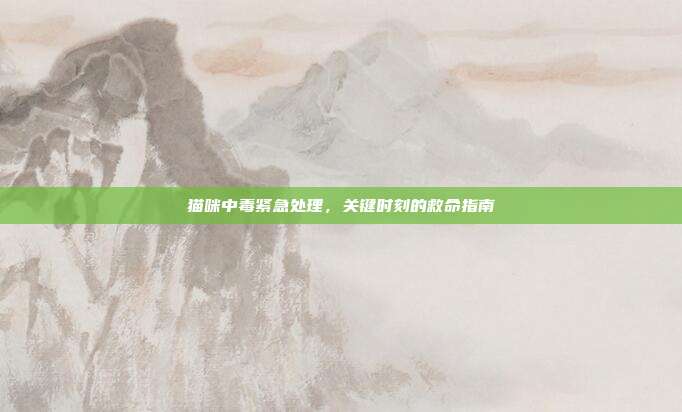 猫咪中毒紧急处理，关键时刻的救命指南