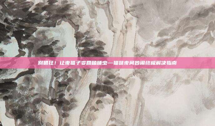 别抓狂！让夜猫子变回瞌睡虫—猫咪夜间吵闹终极解决指南