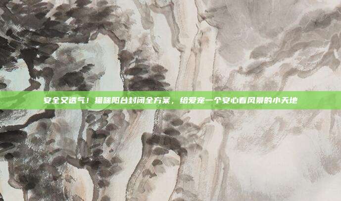 安全又透气！猫咪阳台封闭全方案，给爱宠一个安心看风景的小天地