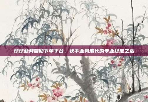 球球业务自助下单平台，快手业务增长的专业稳定之选