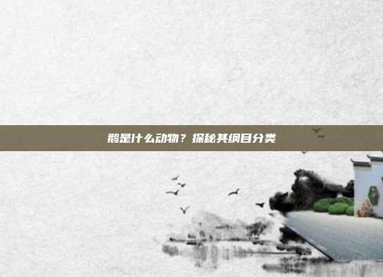 鹅是什么动物？探秘其纲目分类