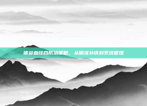 猪贫血综合防治策略，从精准补铁到系统管理