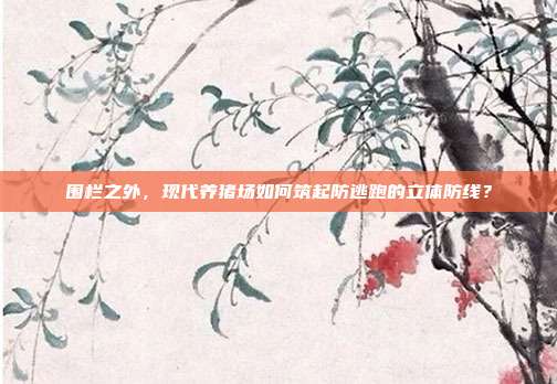 围栏之外，现代养猪场如何筑起防逃跑的立体防线？