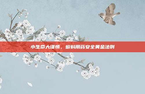 小生命大谨慎，蝌蚪用药安全黄金法则