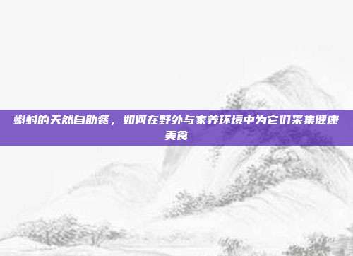 蝌蚪的天然自助餐，如何在野外与家养环境中为它们采集健康美食
