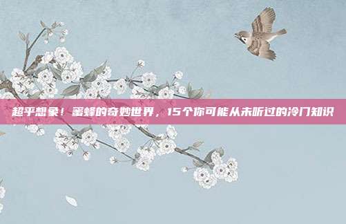 超乎想象！蜜蜂的奇妙世界，15个你可能从未听过的冷门知识