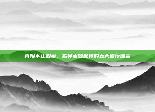 真相不止蜂蜜，揭穿蜜蜂世界的五大流行谣言