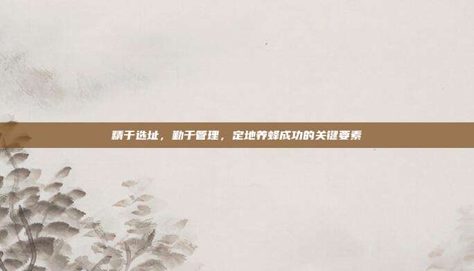 精于选址，勤于管理，定地养蜂成功的关键要素