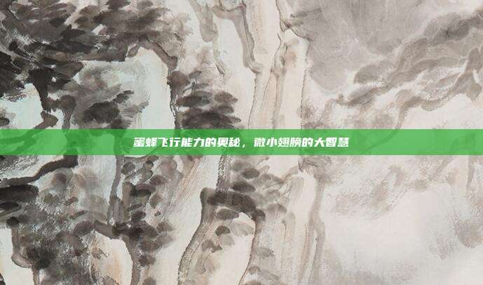 蜜蜂飞行能力的奥秘，微小翅膀的大智慧