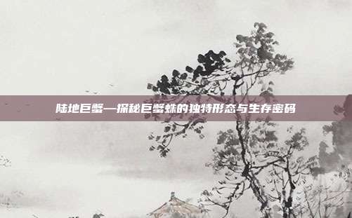 陆地巨蟹—探秘巨蟹蛛的独特形态与生存密码