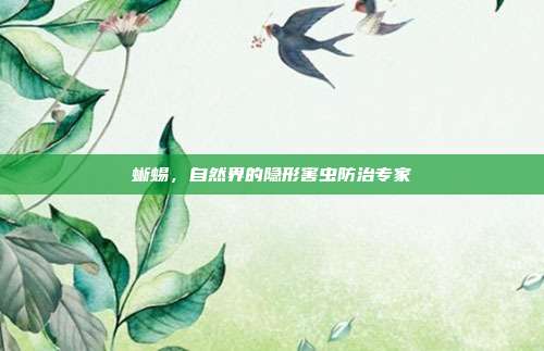 蜥蜴，自然界的隐形害虫防治专家