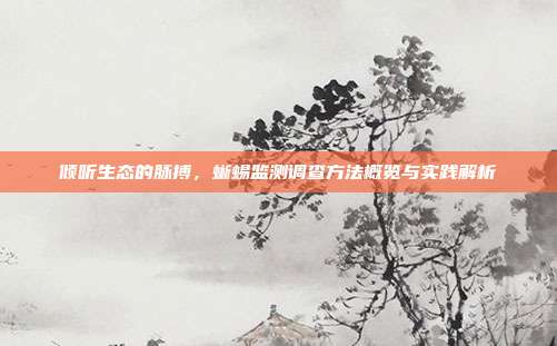倾听生态的脉搏，蜥蜴监测调查方法概览与实践解析