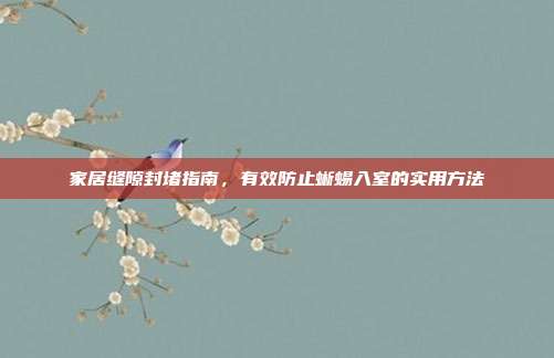 家居缝隙封堵指南，有效防止蜥蜴入室的实用方法