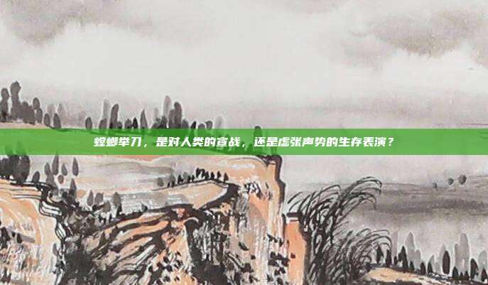 螳螂举刀，是对人类的宣战，还是虚张声势的生存表演？