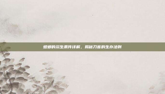 螳螂的滋生条件详解，揭秘刀客的生存法则