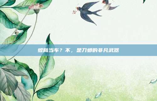 螳臂当车？不，是刀螂的非凡武器