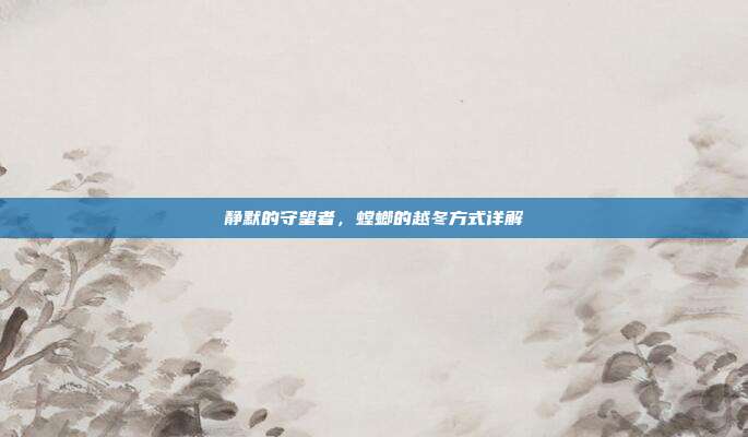 静默的守望者，螳螂的越冬方式详解