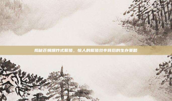 揭秘苍蝇爆炸式繁殖，惊人的繁殖效率背后的生存策略
