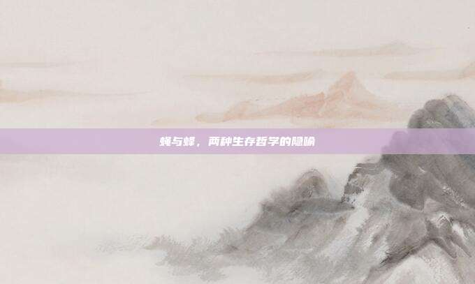蝇与蜂，两种生存哲学的隐喻