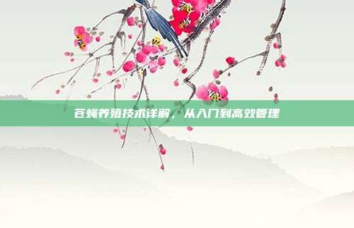 苍蝇养殖技术详解，从入门到高效管理