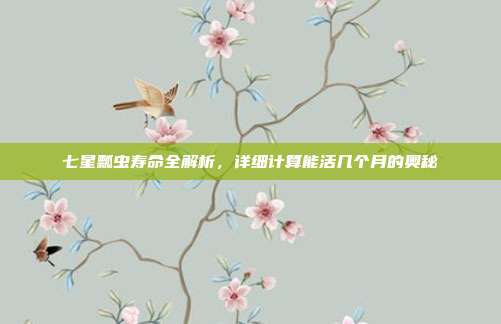 七星瓢虫寿命全解析，详细计算能活几个月的奥秘