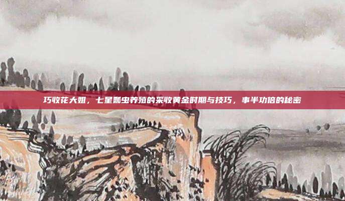 巧收花大姐，七星瓢虫养殖的采收黄金时期与技巧，事半功倍的秘密