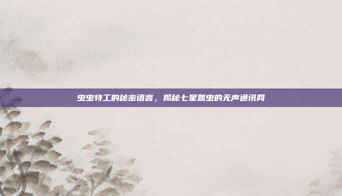 虫虫特工的秘密语言，揭秘七星瓢虫的无声通讯网