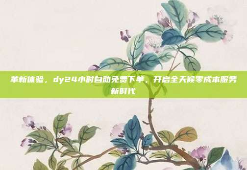 革新体验，dy24小时自助免费下单，开启全天候零成本服务新时代