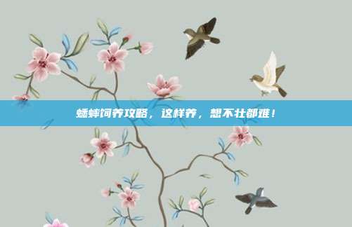 蟋蟀饲养攻略，这样养，想不壮都难！