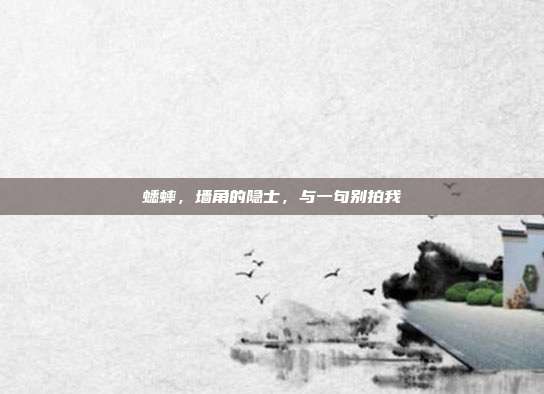 蟋蟀，墙角的隐士，与一句别拍我