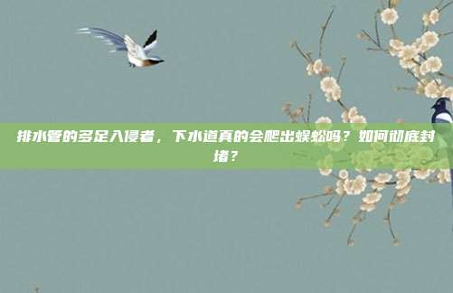 排水管的多足入侵者，下水道真的会爬出蜈蚣吗？如何彻底封堵？