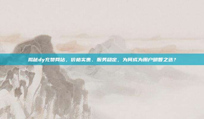 揭秘dy充赞网站，价格实惠、服务稳定，为何成为用户明智之选？