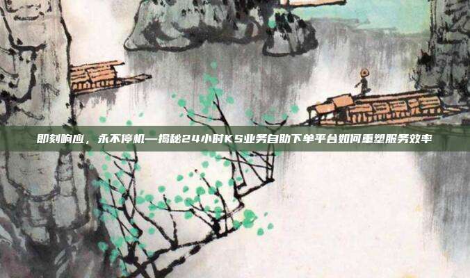 即刻响应，永不停机—揭秘24小时KS业务自助下单平台如何重塑服务效率