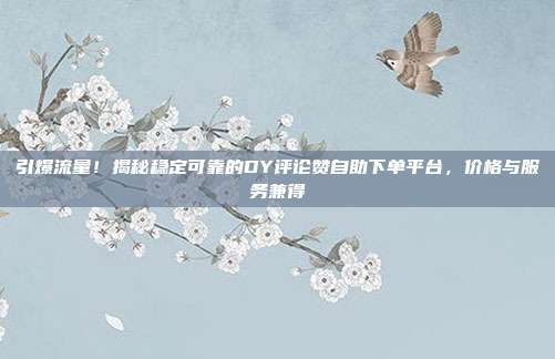 引爆流量！揭秘稳定可靠的DY评论赞自助下单平台，价格与服务兼得