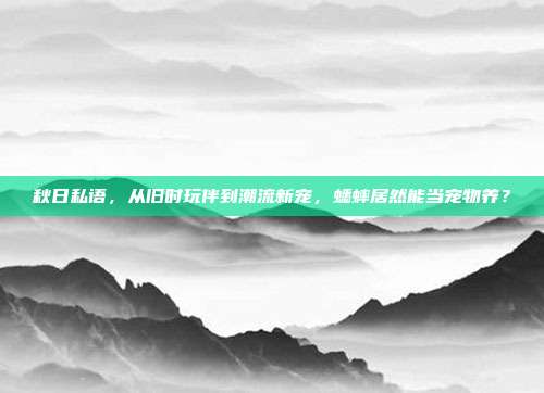 秋日私语，从旧时玩伴到潮流新宠，蟋蟀居然能当宠物养？