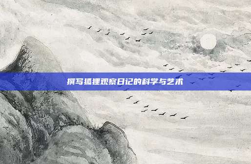 撰写狐狸观察日记的科学与艺术
