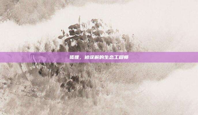 狐狸，被误解的生态工程师